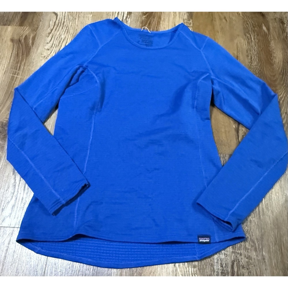 Patagonia Capilene Shirt Small Blue Baselayer Midweight Polartec S80 Long Sleeve